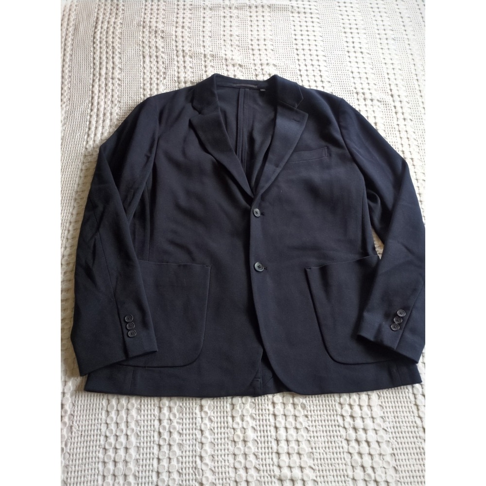 Uniqlo Unstructured Blazer 2 Button Navy Blue Size Large Cotton Blend
